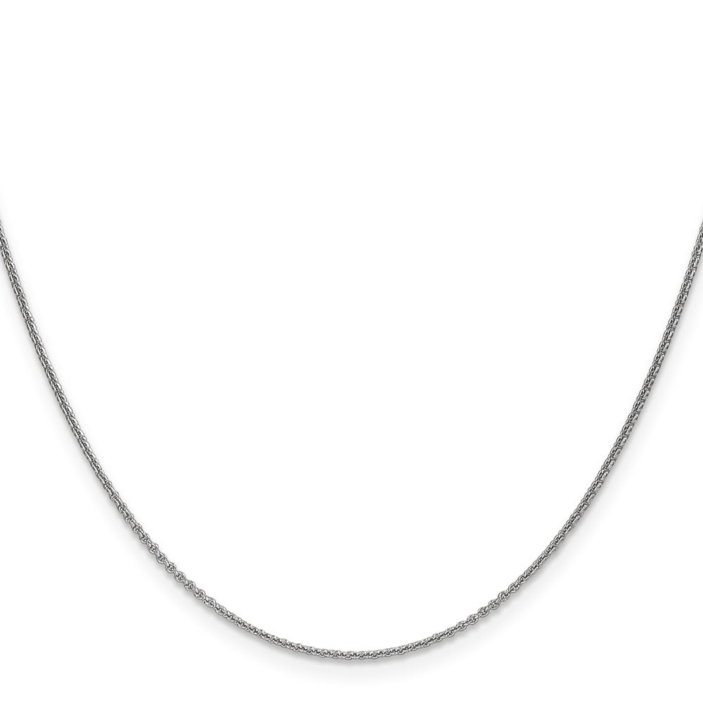14K White Gold 20 inch 1mm Round Open Link Cable with Lobster Clasp Chain