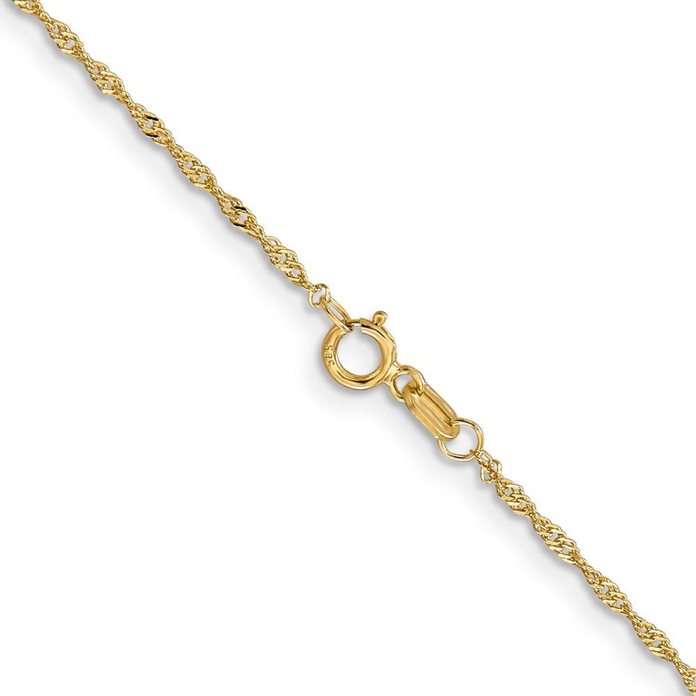 14K 16 inch 1.10mm Singapore with Spring Ring Clasp Chain