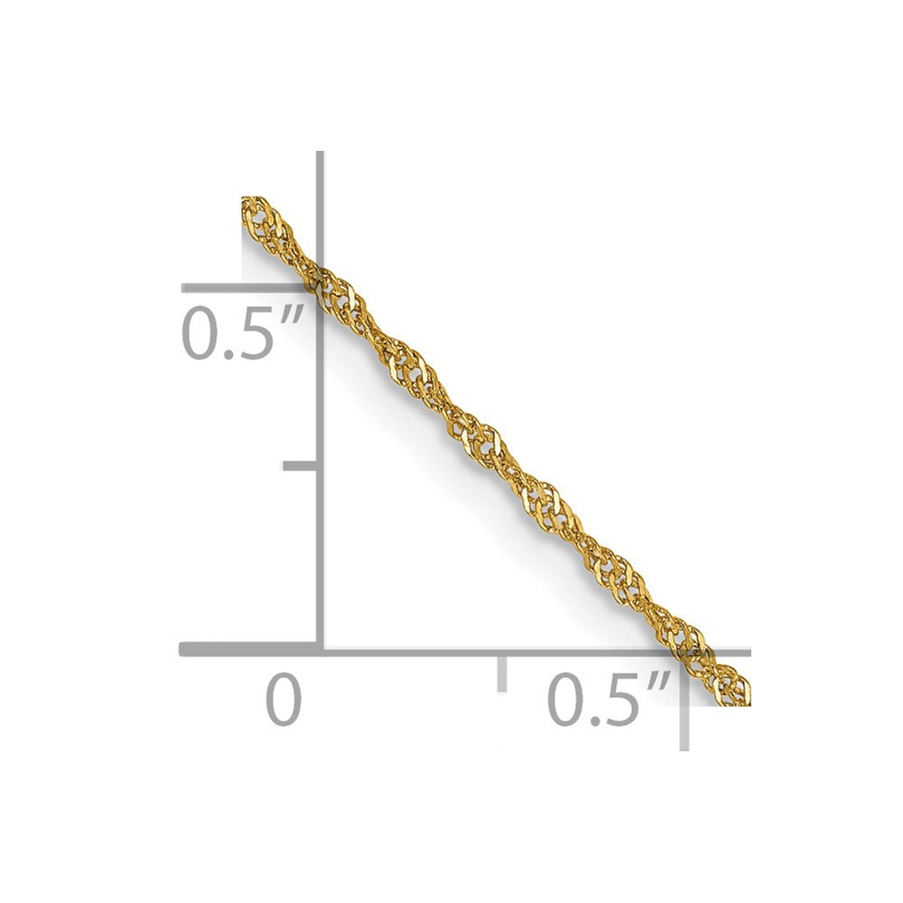 14K 14 inch 1.10mm Singapore with Spring Ring Clasp Chain