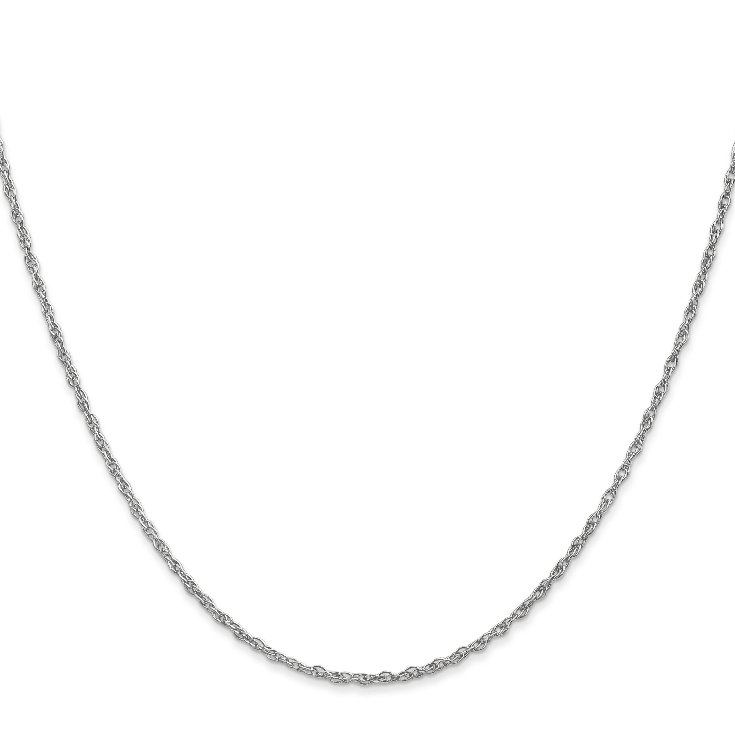 14K White Gold 16 inch 1.3mm Heavy Baby Rope with Lobster Clasp Chain