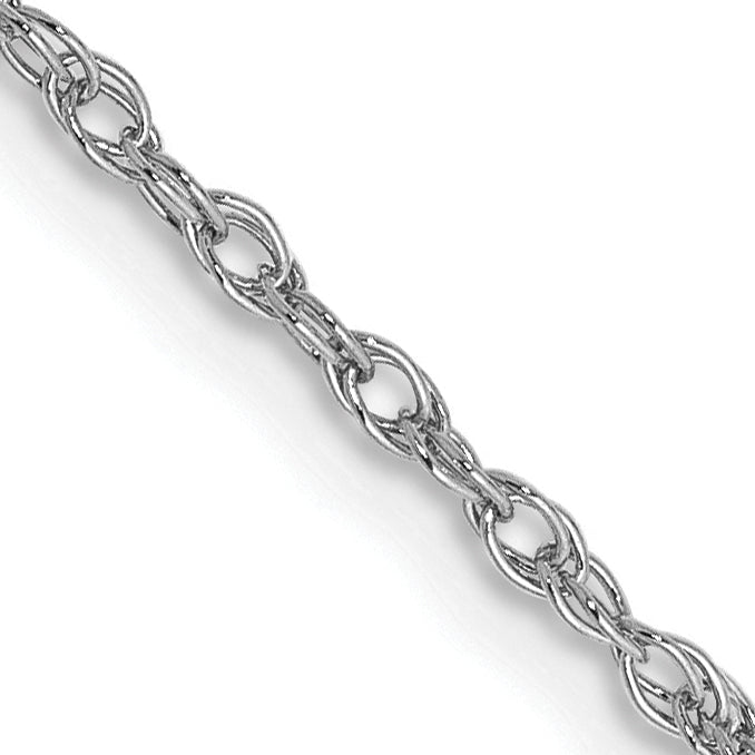 14K White Gold 16 inch 1.3mm Heavy Baby Rope with Lobster Clasp Chain