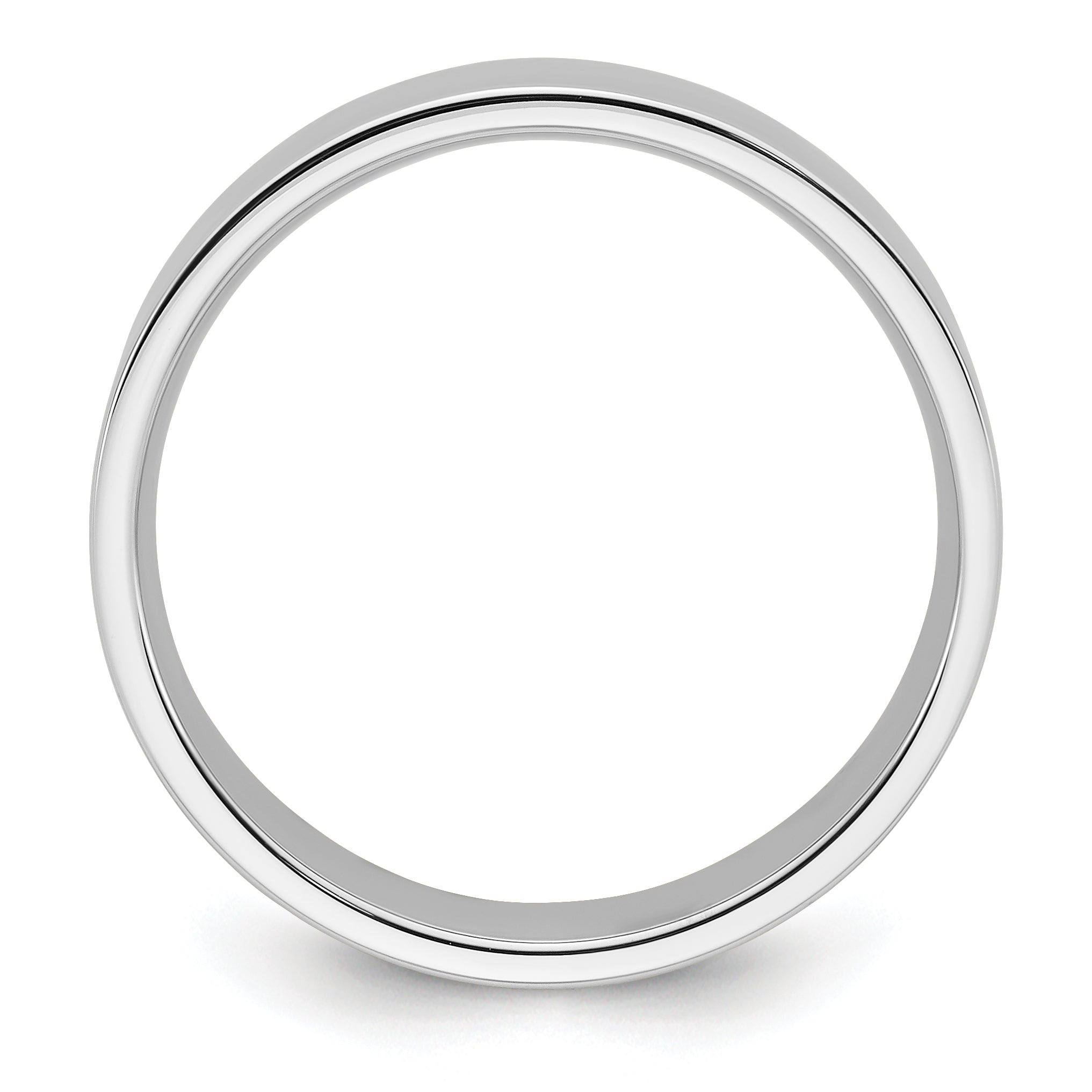 Platinum 6mm Polished Flat Wedding Band Size 9