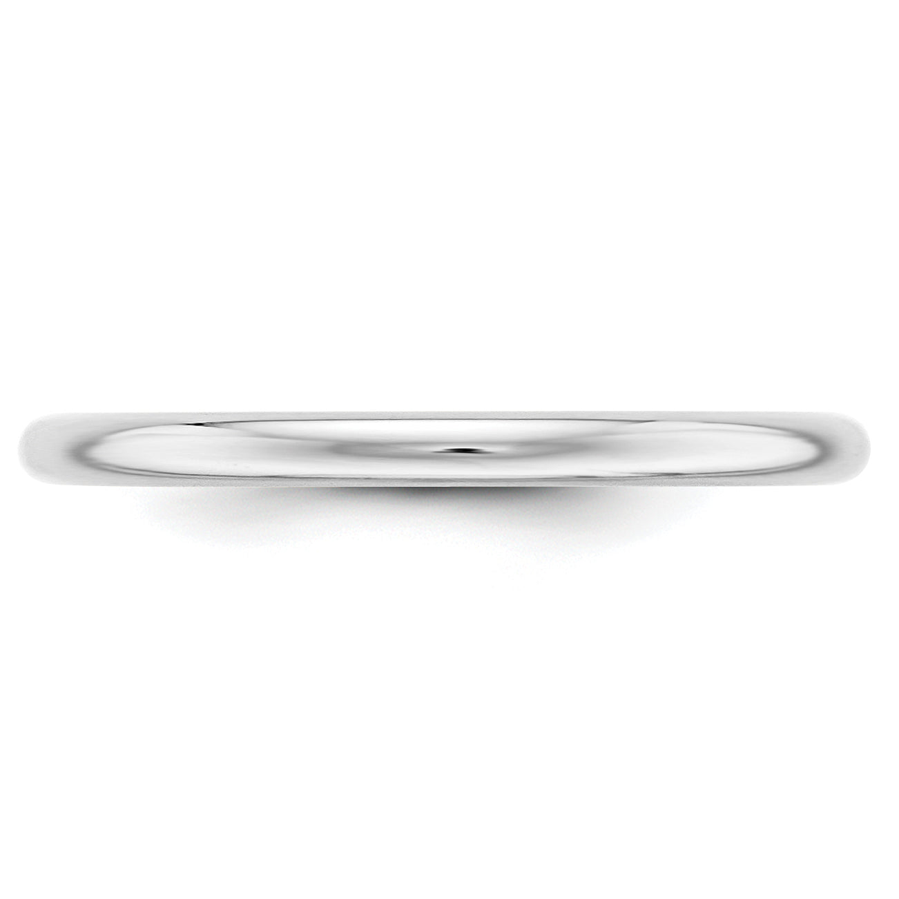 Platinum 2mm Half Round Wedding Band Size 8.5