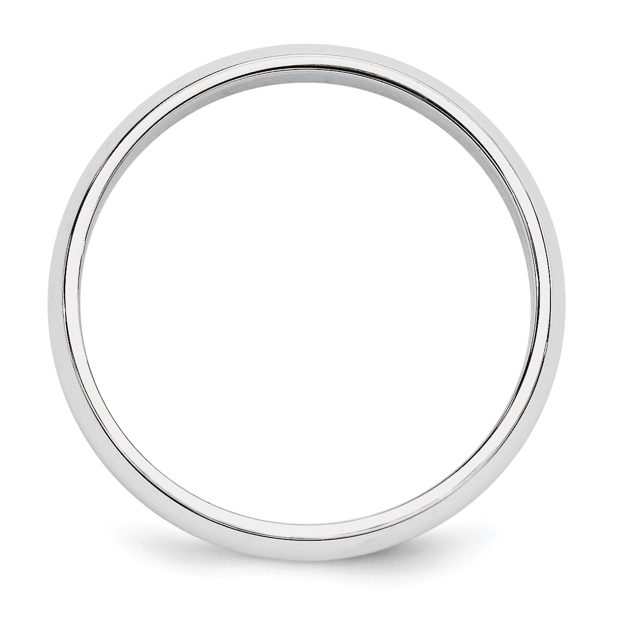 Platinum 5mm Half Round Wedding Band Size 10