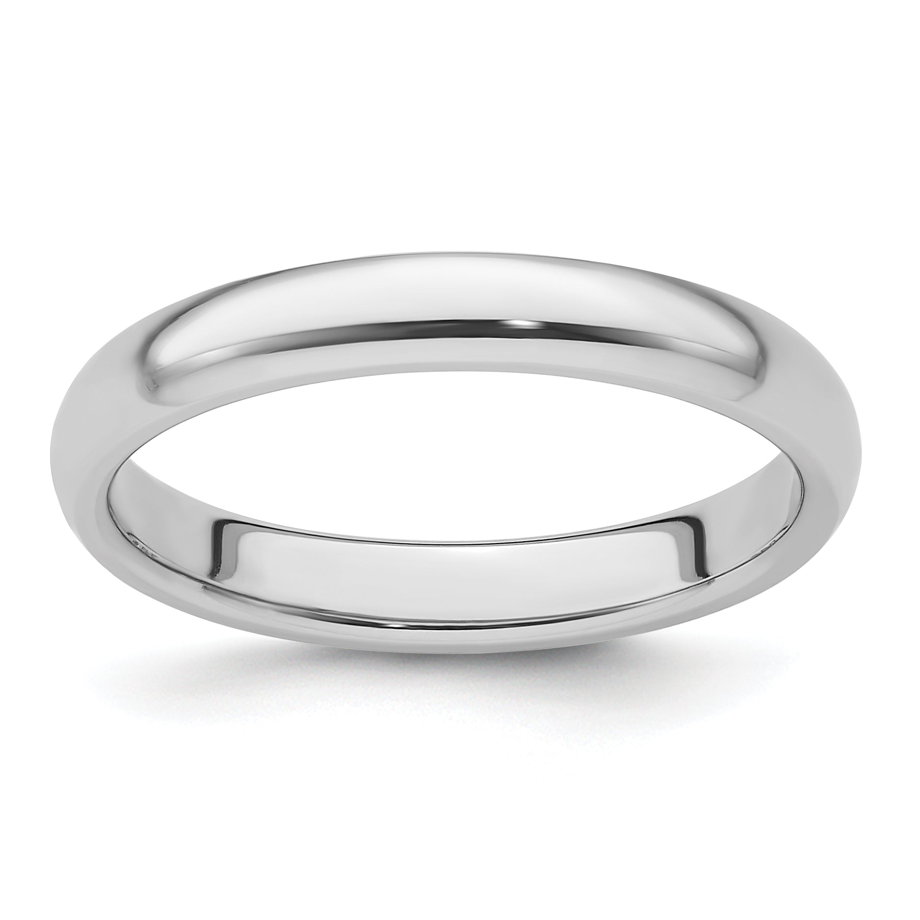 Platinum 3mm Lightweight Comfort-Fit Wedding Band Size 8