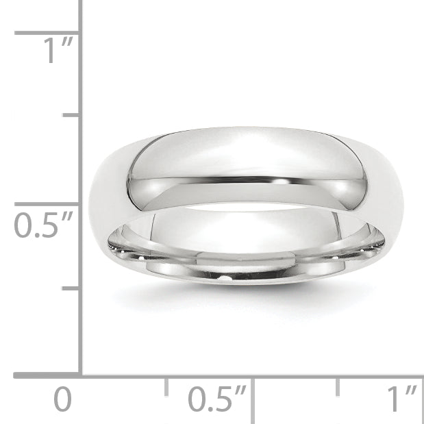 Platinum 6mm Lightweight Comfort-Fit Wedding Band Size 8