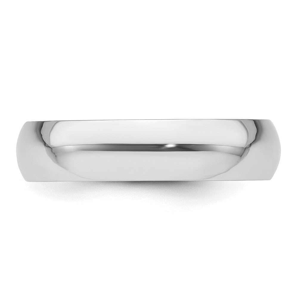 Platinum 5mm Half Round Featherweight Wedding Band Size 11