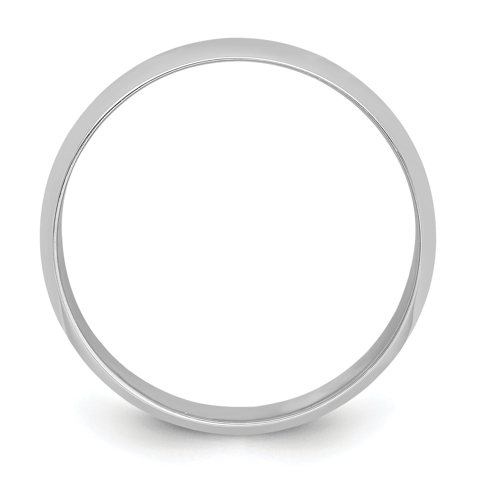 Platinum 8mm Half Round Featherweight Wedding Band Size 6.5