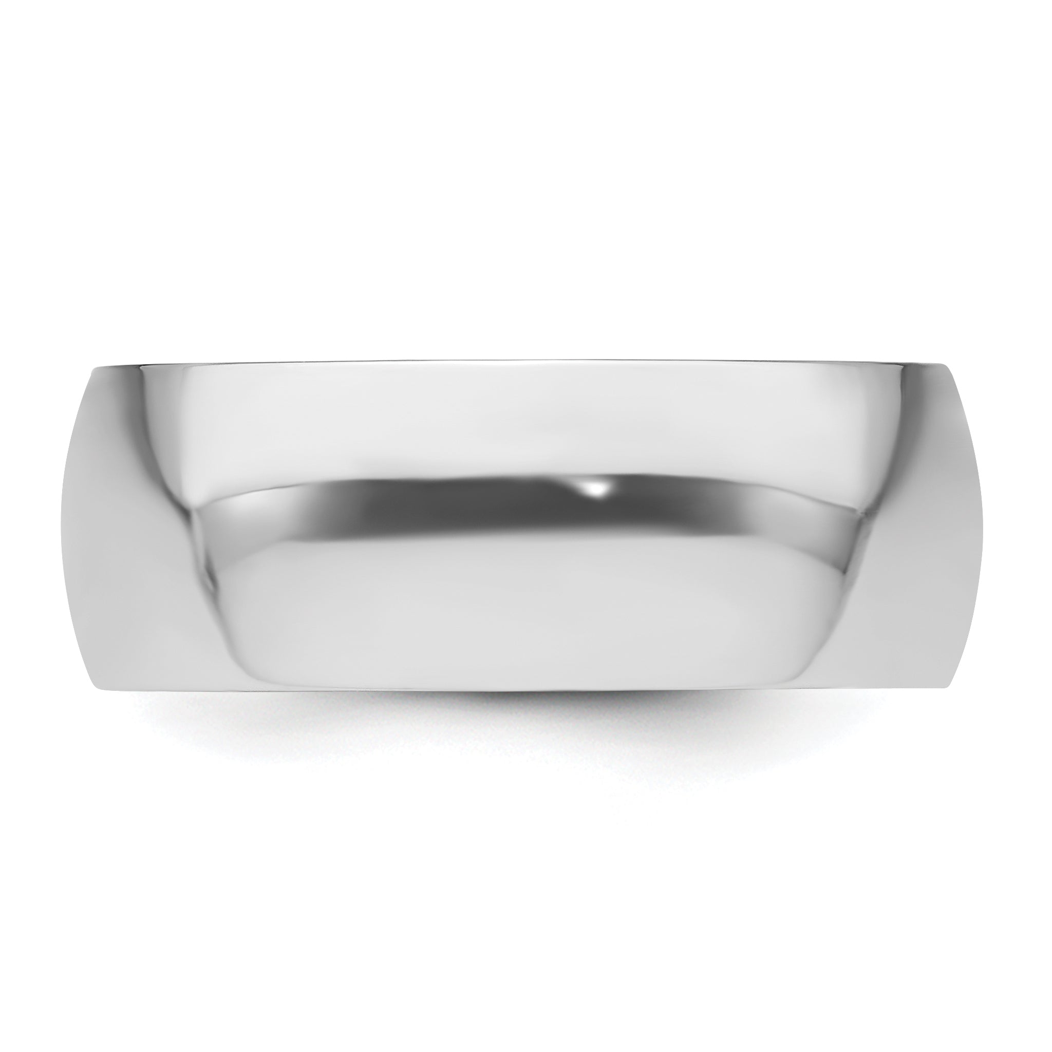 Platinum 8mm Half Round Featherweight Wedding Band Size 7