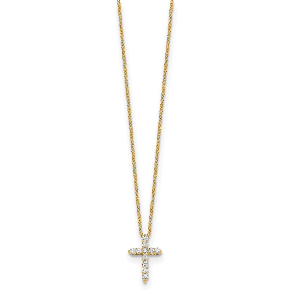 14K Lab Grown Diamond Vs/Si Fgh Cross Pendant Necklace