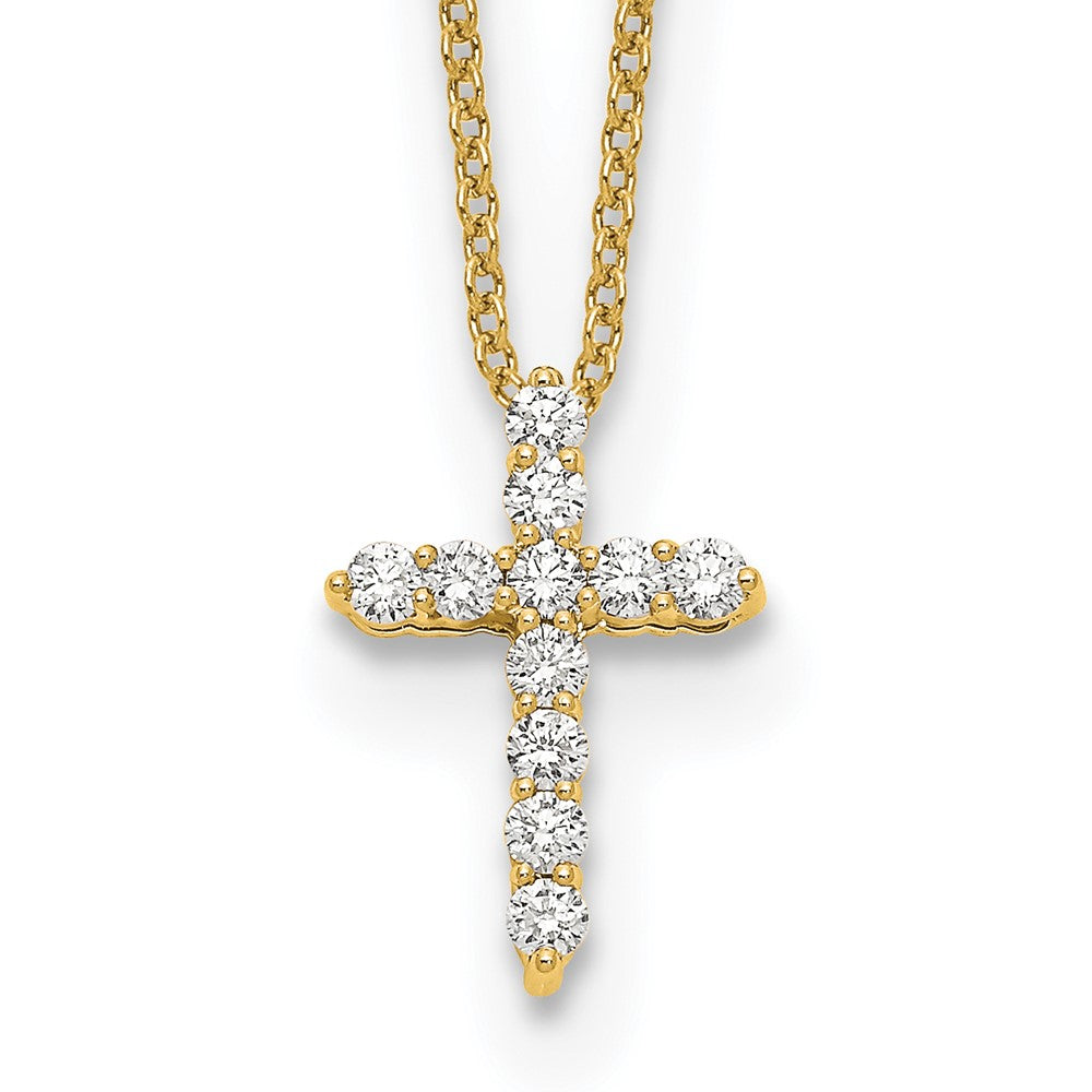 14K Lab Grown Diamond Vs/Si Fgh Cross Pendant Necklace