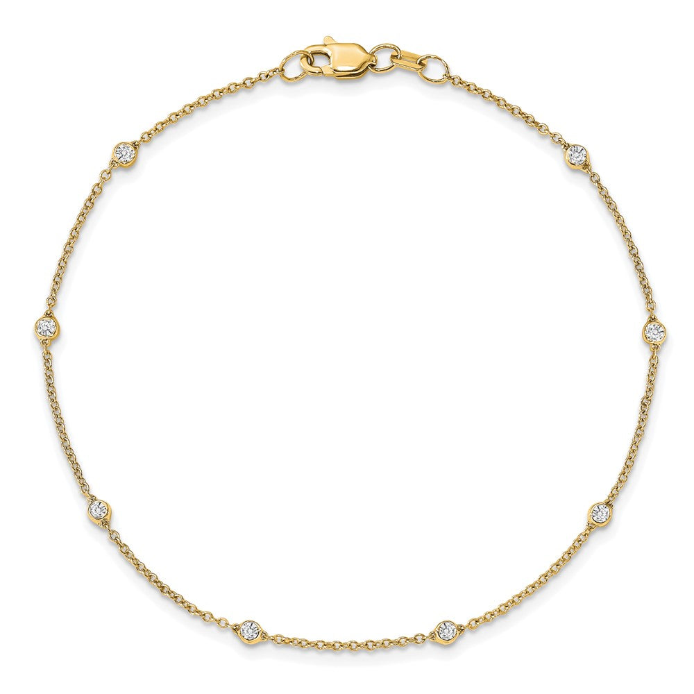 True Origin 14K 1/6 carat Lab Grown Diamond VS/SI D E F 7 Station 7 Inch Bracelet