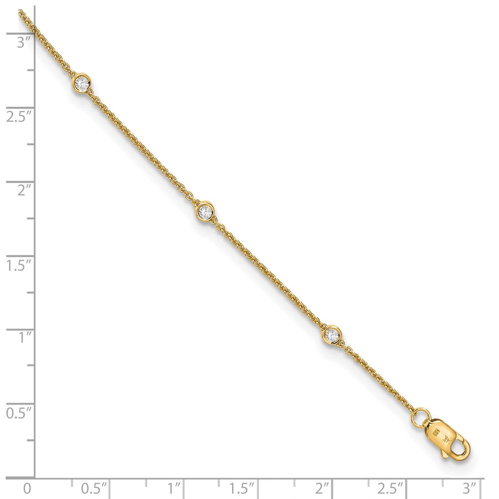 True Origin 14K 1/6 carat Lab Grown Diamond VS/SI D E F 7 Station 7 Inch Bracelet