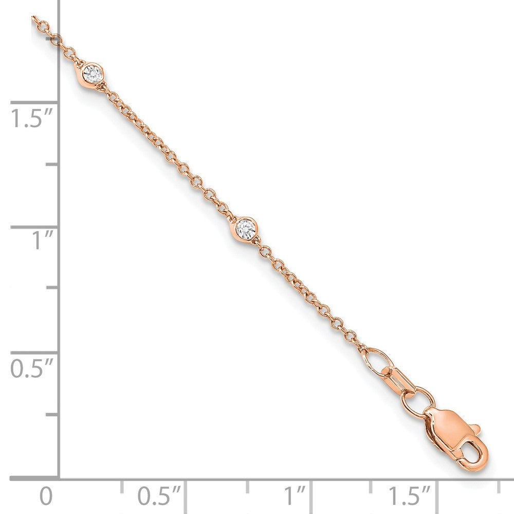 True Origin 14K Rose Gold 1/6 carat Lab Grown Diamond VS/SI D E F 8 Station 8 Inch Bracelet