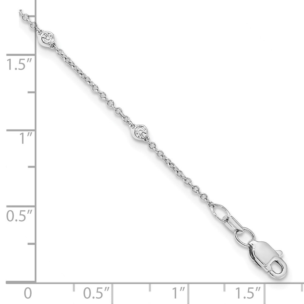 True Origin 14K White Gold 1/6 carat Lab Grown Diamond VS/SI D E F 8 Station 8 Inch Bracelet