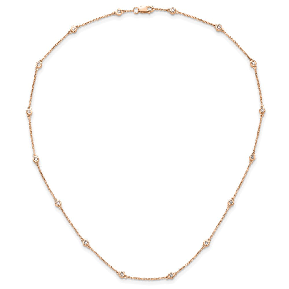 True Origin 14K Rose Gold 1/3 carat Lab Grown Diamond VS/SI D E F 16 Station 16 Inch Necklace