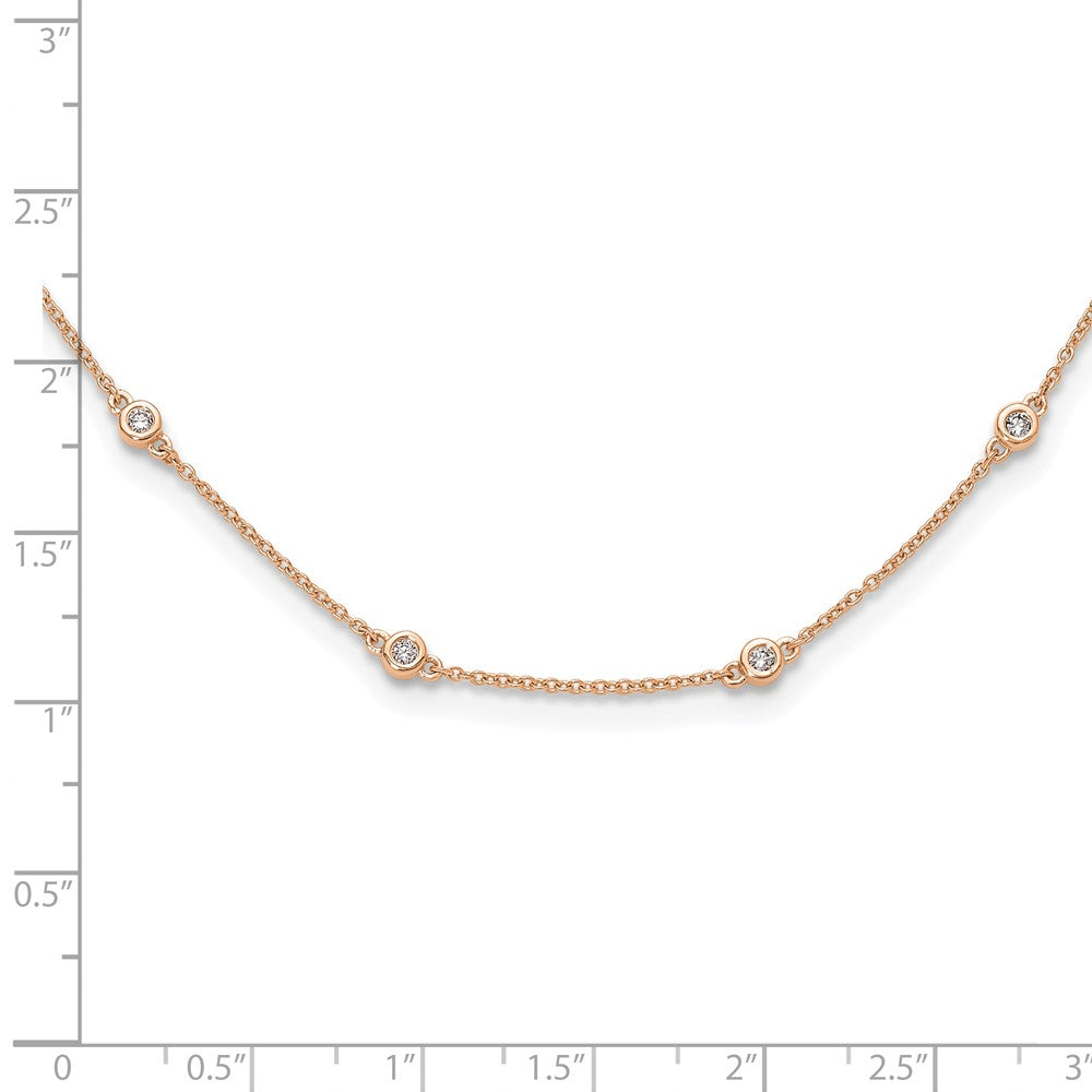 True Origin 14K Rose Gold 1/3 carat Lab Grown Diamond VS/SI D E F 16 Station 16 Inch Necklace