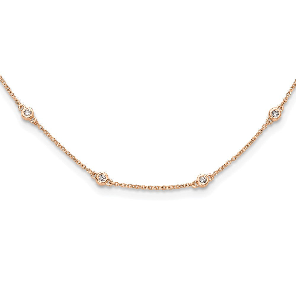 True Origin 14K Rose Gold 1/3 carat Lab Grown Diamond VS/SI D E F 16 Station 16 Inch Necklace