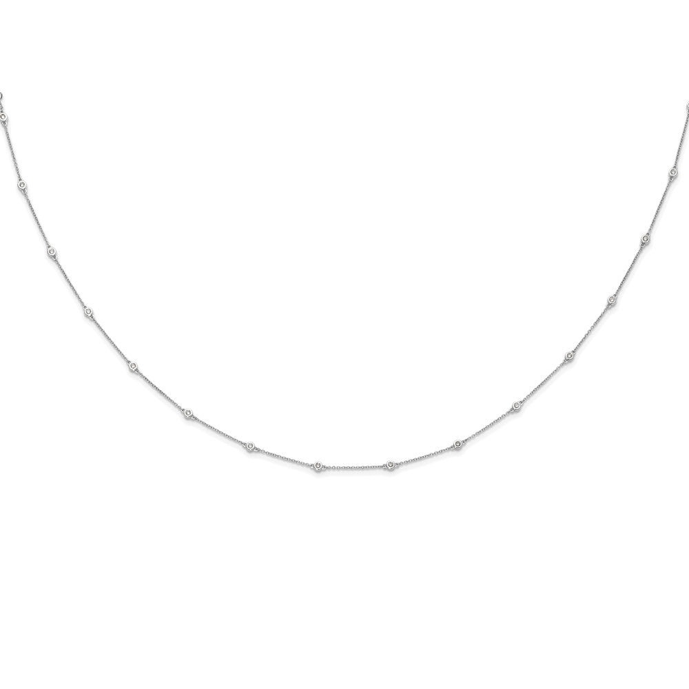 True Origin 14K White Gold 1/3 carat Lab Grown Diamond VS/SI D E F 16 Station 16 Inch Necklace