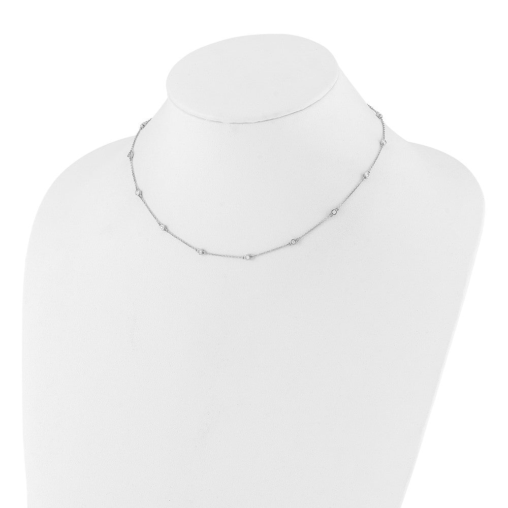 True Origin 14K White Gold 1/3 carat Lab Grown Diamond VS/SI D E F 16 Station 16 Inch Necklace