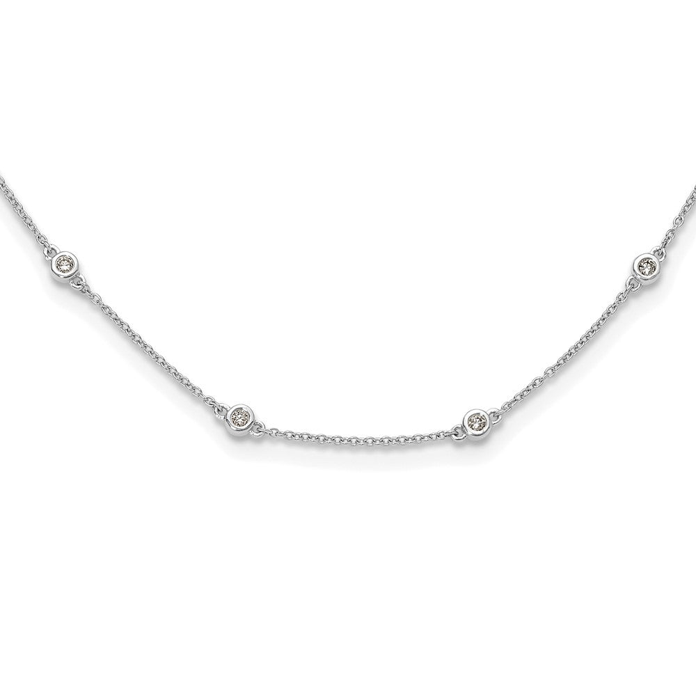 True Origin 14K White Gold 1/3 carat Lab Grown Diamond VS/SI D E F 16 Station 16 Inch Necklace