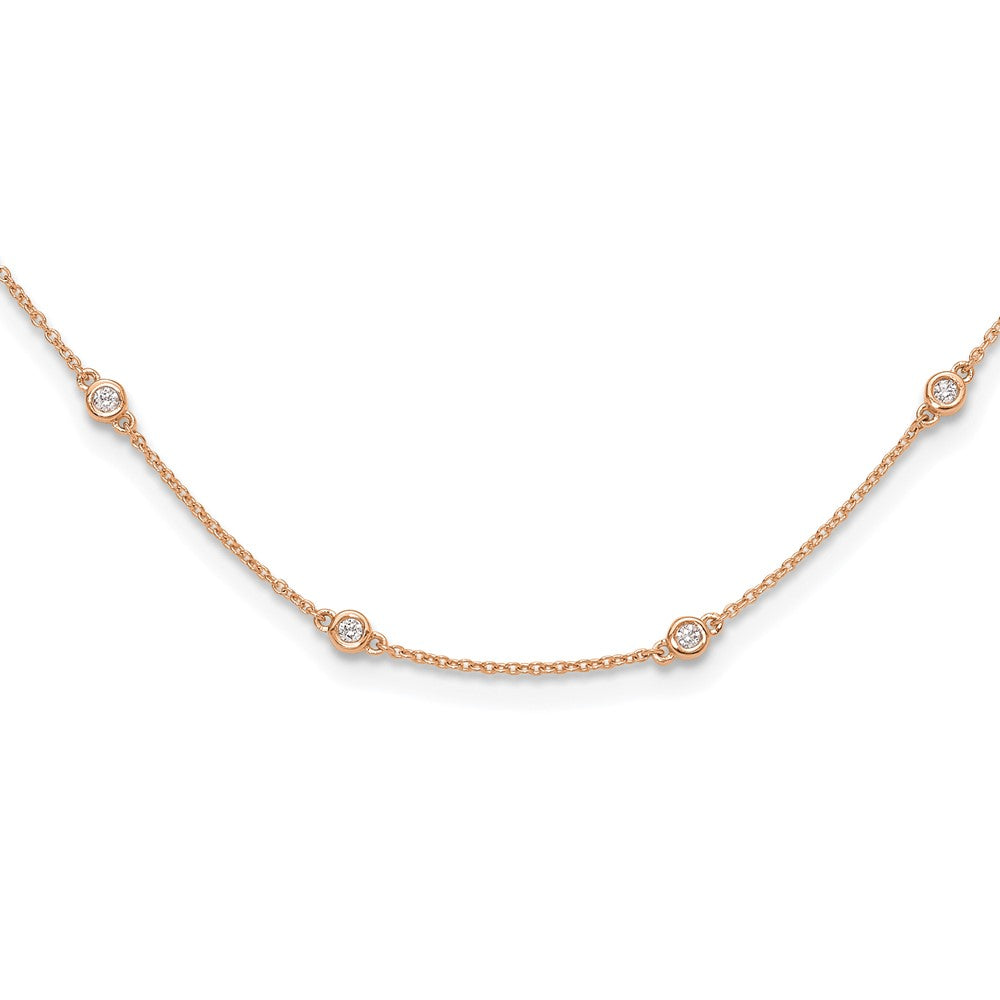 True Origin 14K Rose Gold 1/2 carat Lab Grown Diamond VS/SI D E F 20 Station 20 Inch Necklace