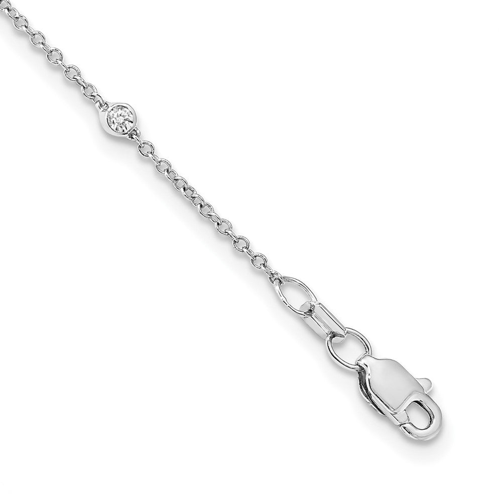 True Origin 14K White Gold 1/2 carat Lab Grown Diamond VS/SI D E F 20 Station 20 Inch Necklace