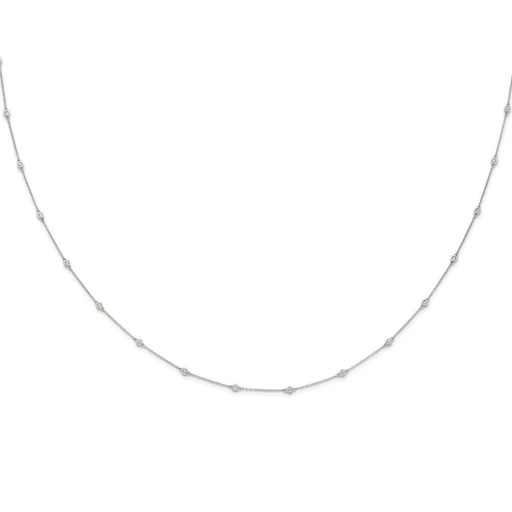 True Origin 14K White Gold 1/2 carat Lab Grown Diamond VS/SI D E F 20 Station 20 Inch Necklace