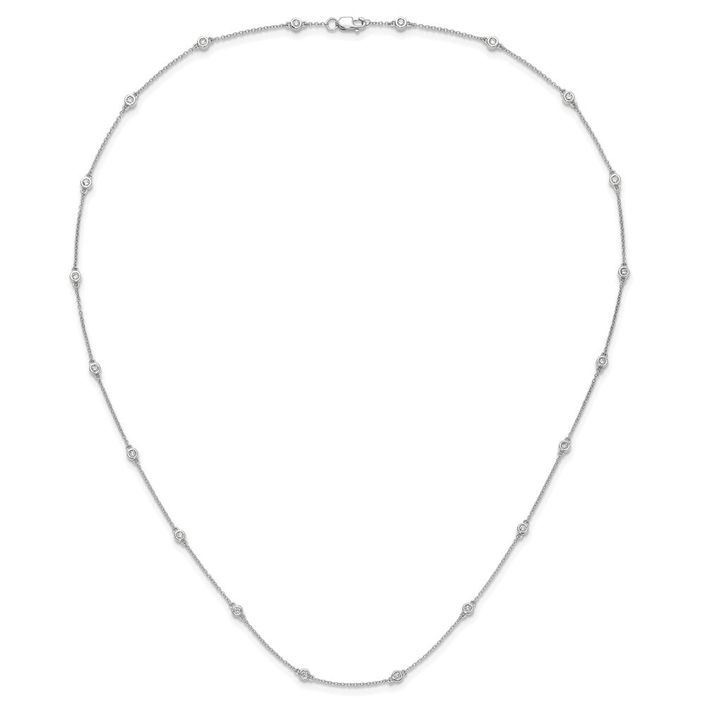 True Origin 14K White Gold 1/2 carat Lab Grown Diamond VS/SI D E F 20 Station 20 Inch Necklace
