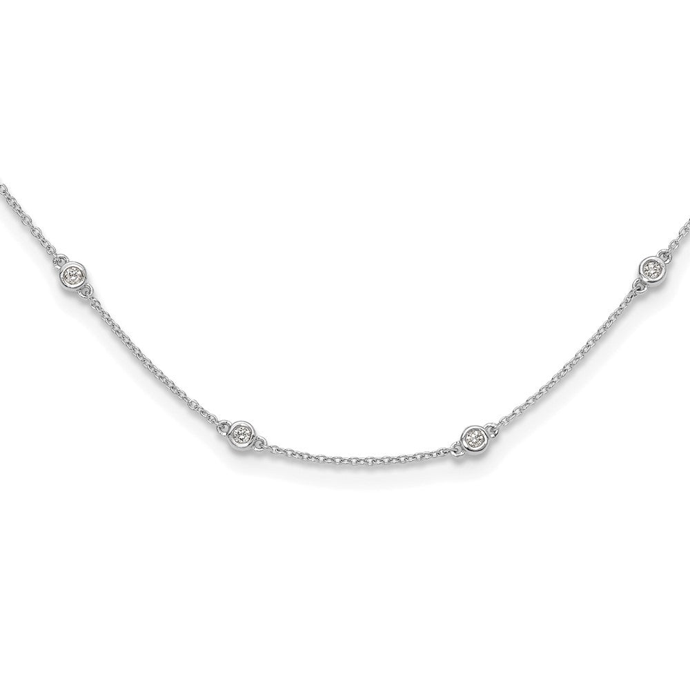 True Origin 14K White Gold 1/2 carat Lab Grown Diamond VS/SI D E F 20 Station 20 Inch Necklace
