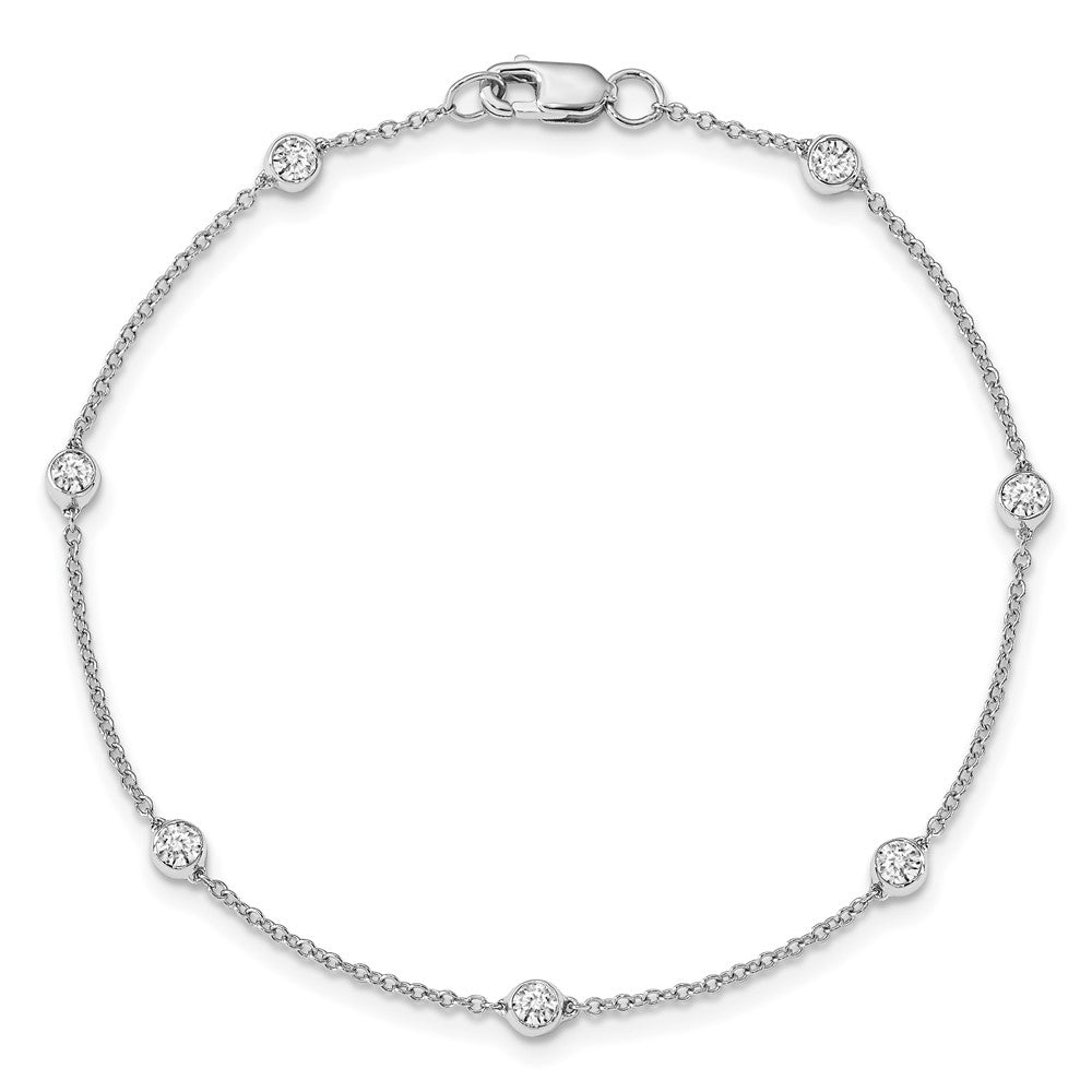 True Origin 14K White Gold 3/8 carat Lab Grown Diamond VS/SI D E F 7 Station 7 Inch Bracelet