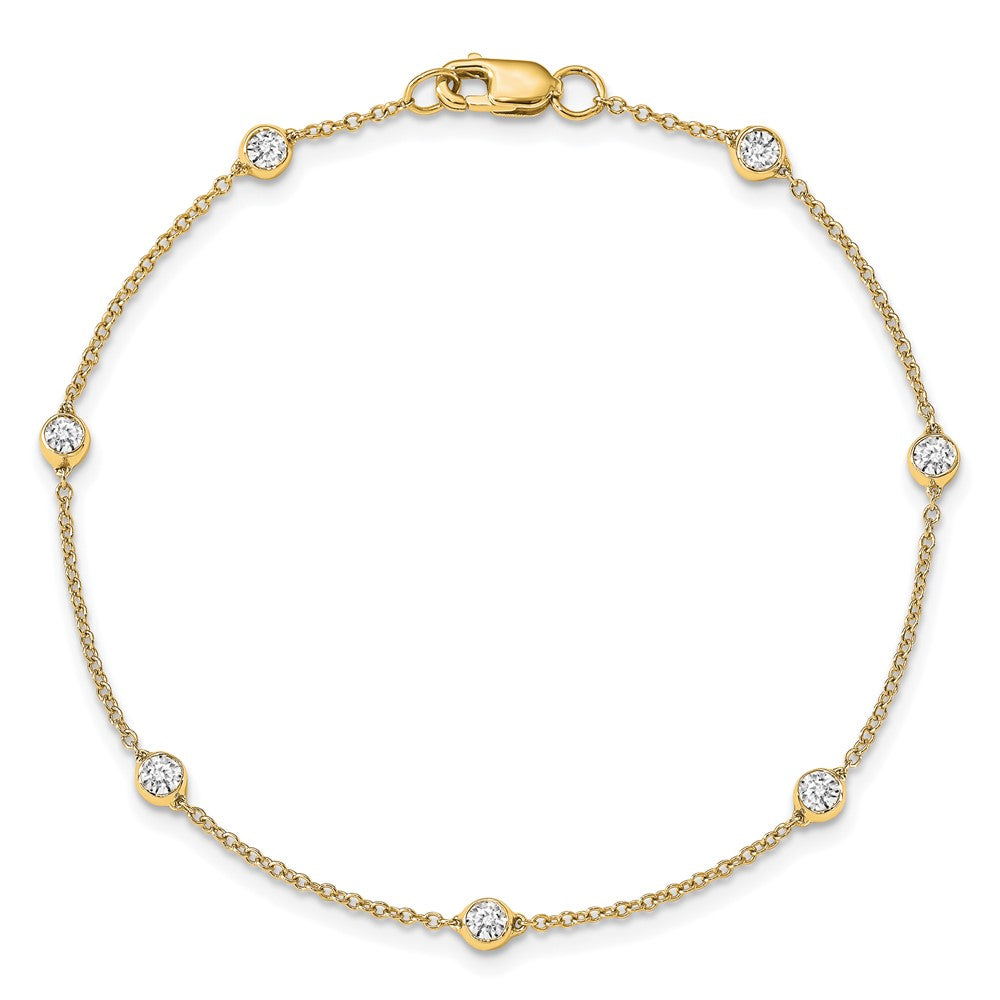 True Origin 14K 3/8 carat Lab Grown Diamond VS/SI D E F 7 Station 7 Inch Bracelet