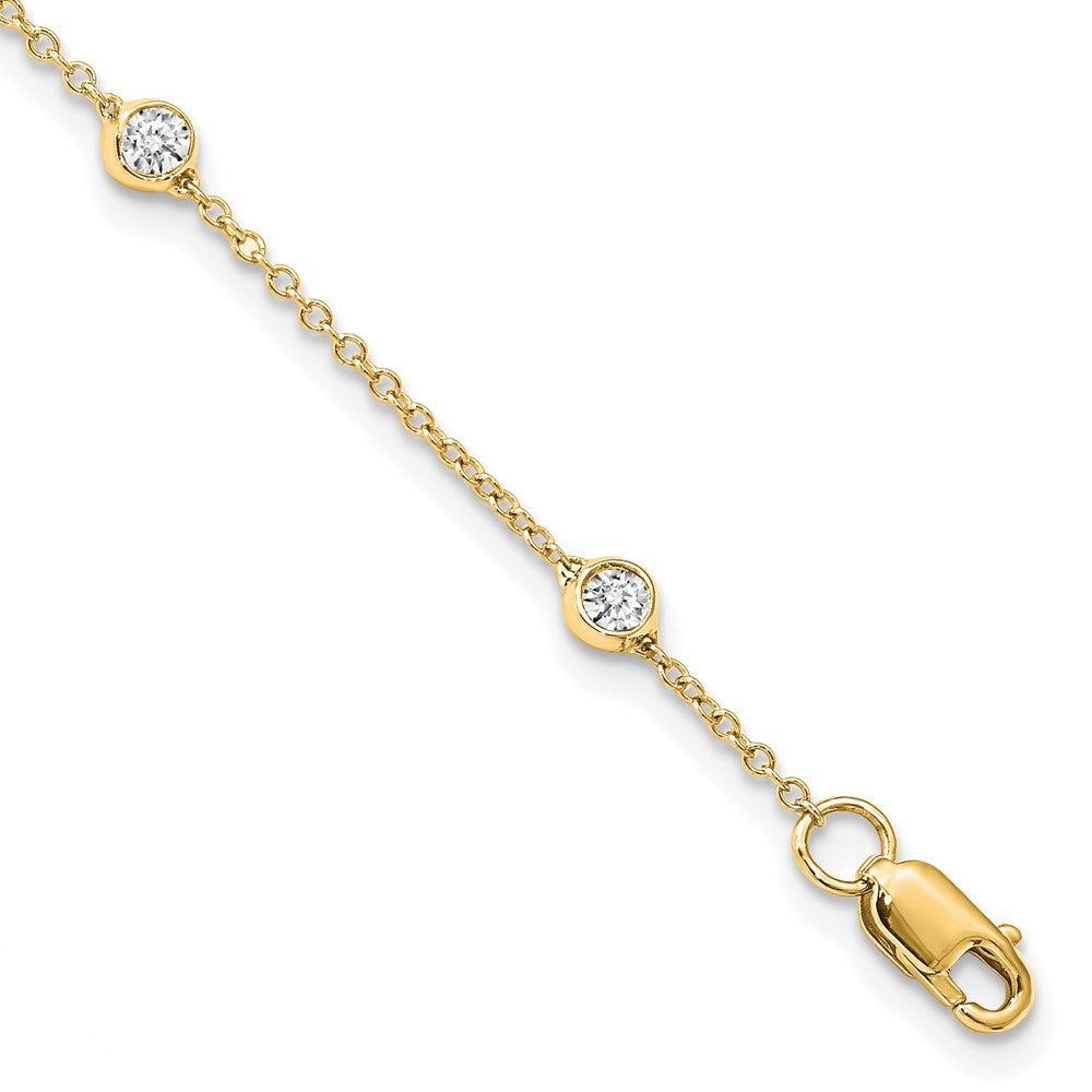 True Origin 14K 3/8 carat Lab Grown Diamond VS/SI D E F 7 Station 7 Inch Bracelet