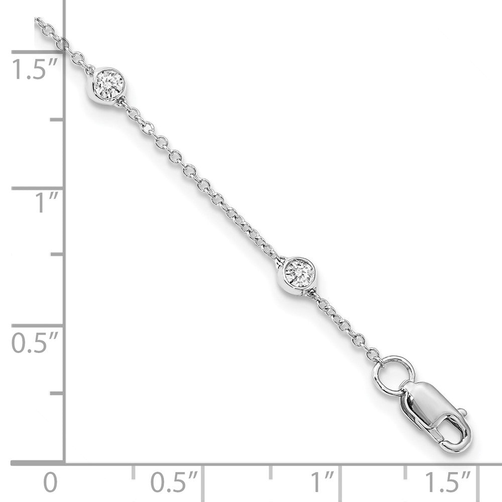 True Origin 14K White Gold 1/2 carat Lab Grown Diamond VS/SI D E F 9 Station 9 Inch Anklet