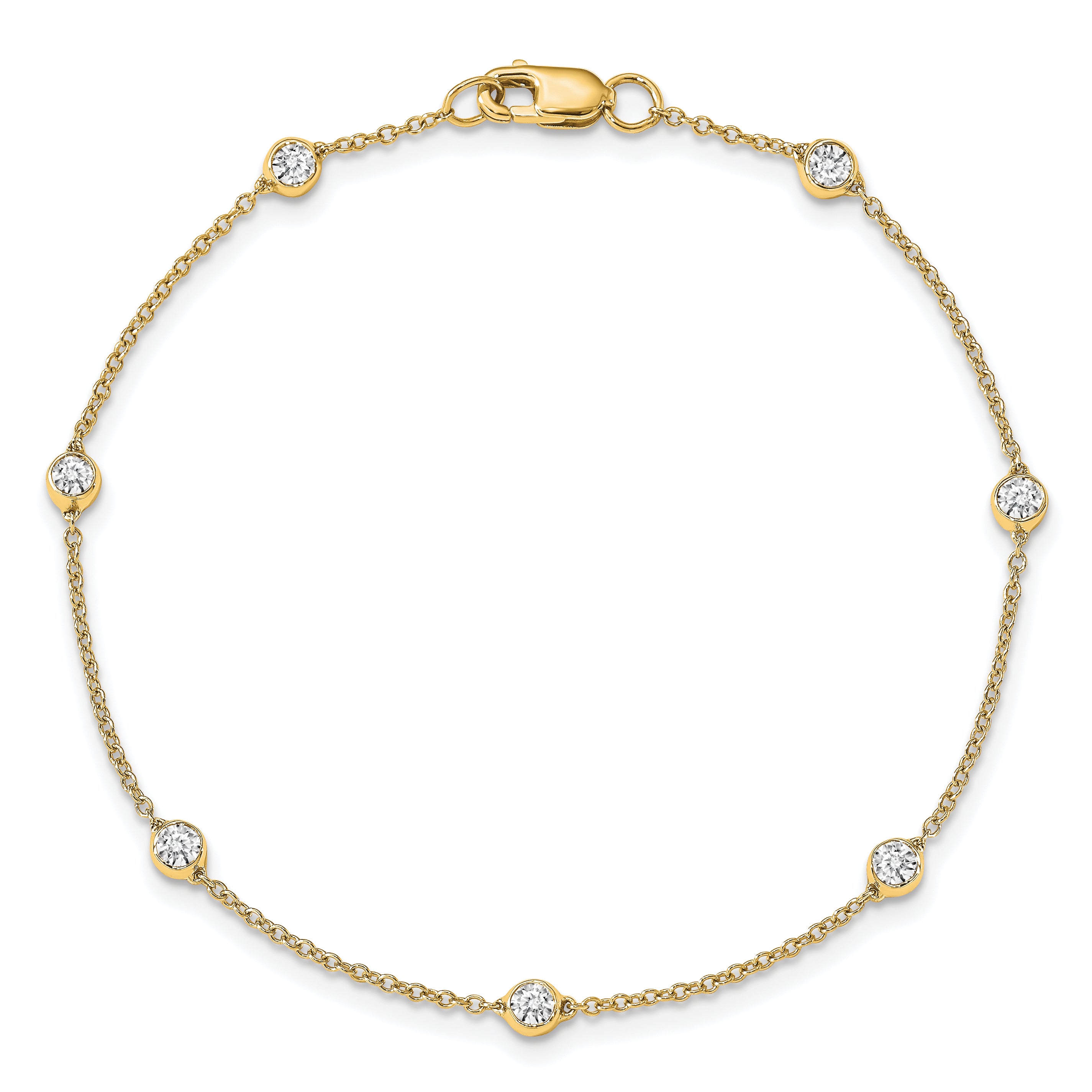 True Origin 14k Rose Gold 1/2 carat Lab Grown Diamond VS+ F+ Nine Station 9 inch Bracelet