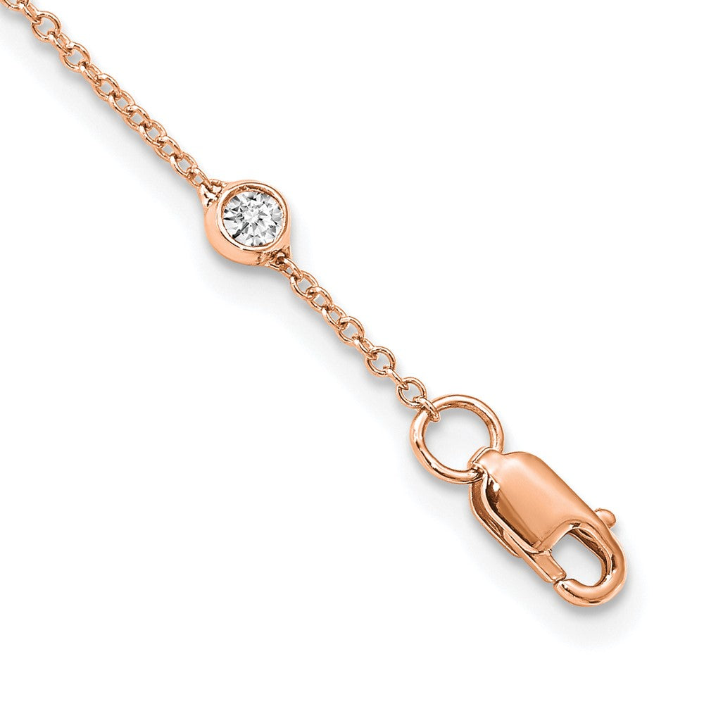 True Origin 14K Rose Gold 1 carat Lab Grown Diamond VS/SI D E F 16 Station 16 Inch Necklace