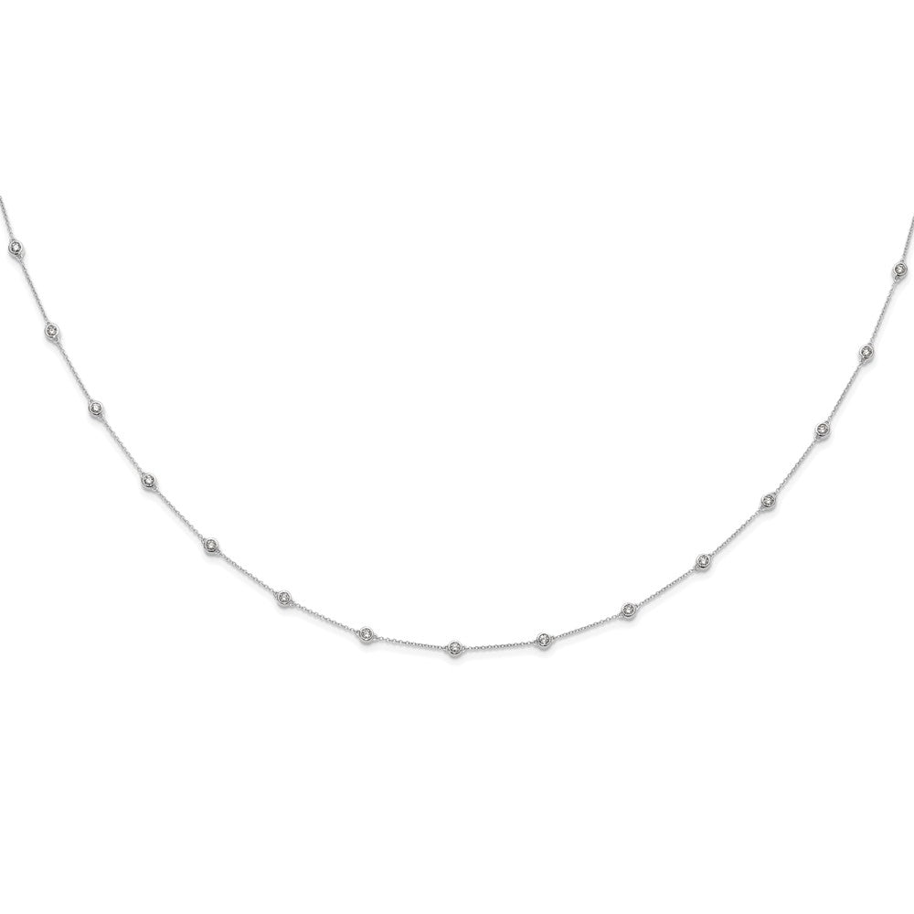 True Origin 14K White Gold 1 1/8 carat Lab Grown Diamond VS/SI D E F 18 Station 18 Inch Necklace