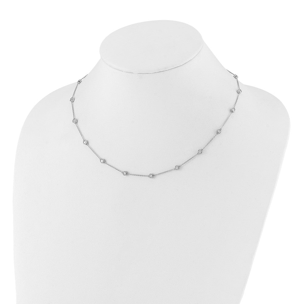 True Origin 14K White Gold 1 1/8 carat Lab Grown Diamond VS/SI D E F 18 Station 18 Inch Necklace