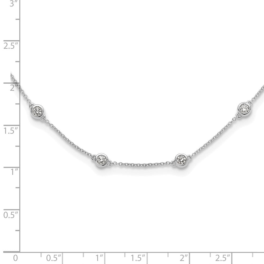 True Origin 14K White Gold 1 1/8 carat Lab Grown Diamond VS/SI D E F 18 Station 18 Inch Necklace