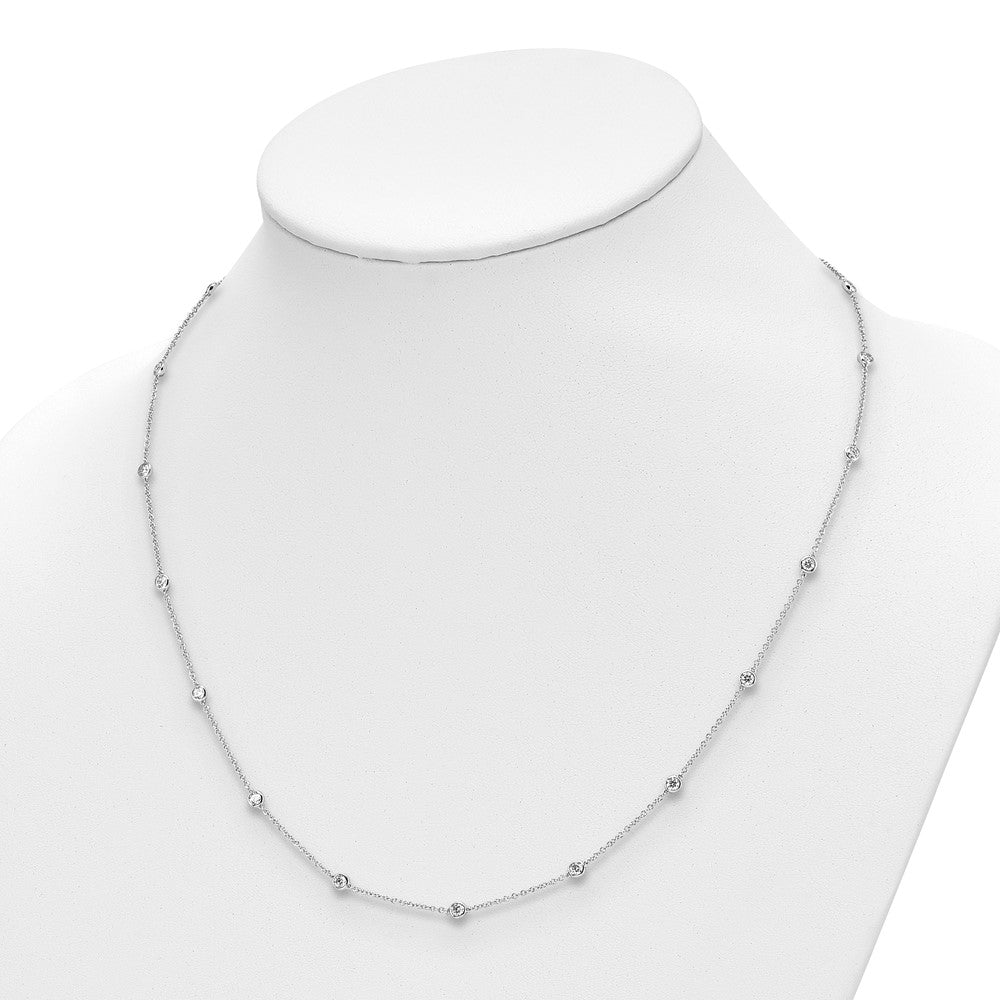 True Origin 14K White Gold 1 1/3 carat Lab Grown Diamond VS/SI D E F 20 Station 20 Inch Necklace