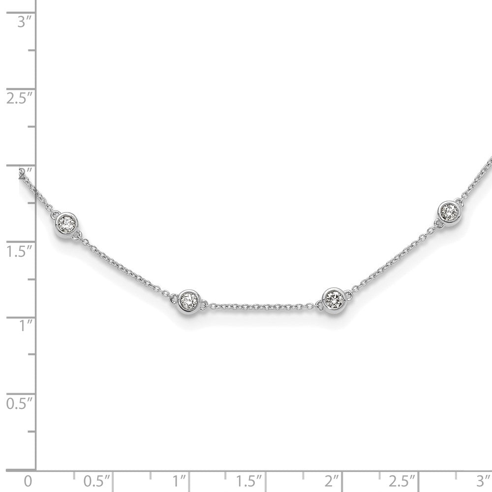 True Origin 14K White Gold 1 1/3 carat Lab Grown Diamond VS/SI D E F 20 Station 20 Inch Necklace