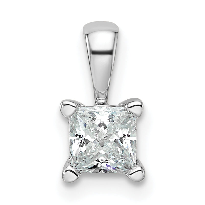 14k White Gold 1/2 carat Lab Grown Diamond VS/SI+ G+ 18 inch 4 Prong Pendant Necklace