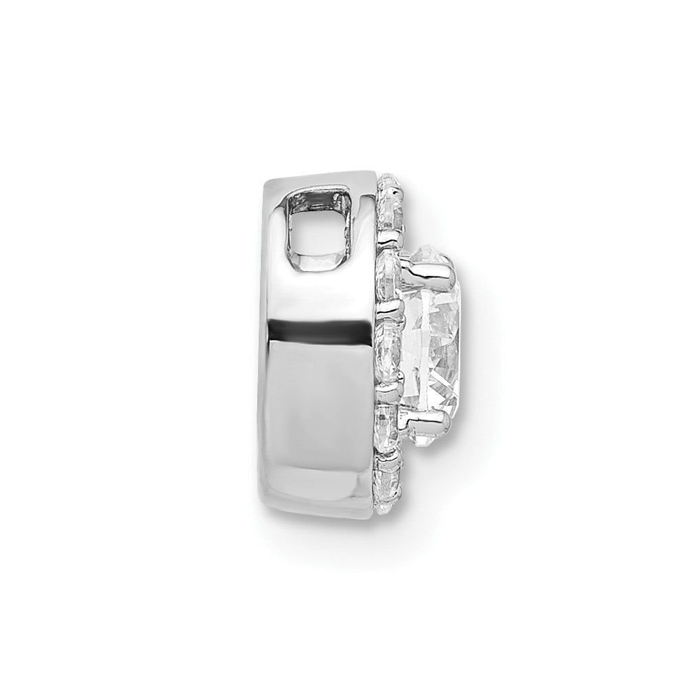 14K White Gold Lab Grown Diamond VS/SI FGH Round Halo Chain Slide