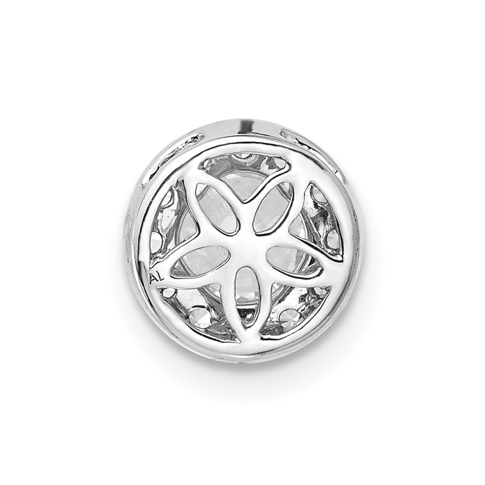 14K White Gold Lab Grown Diamond VS/SI FGH Round Halo Chain Slide