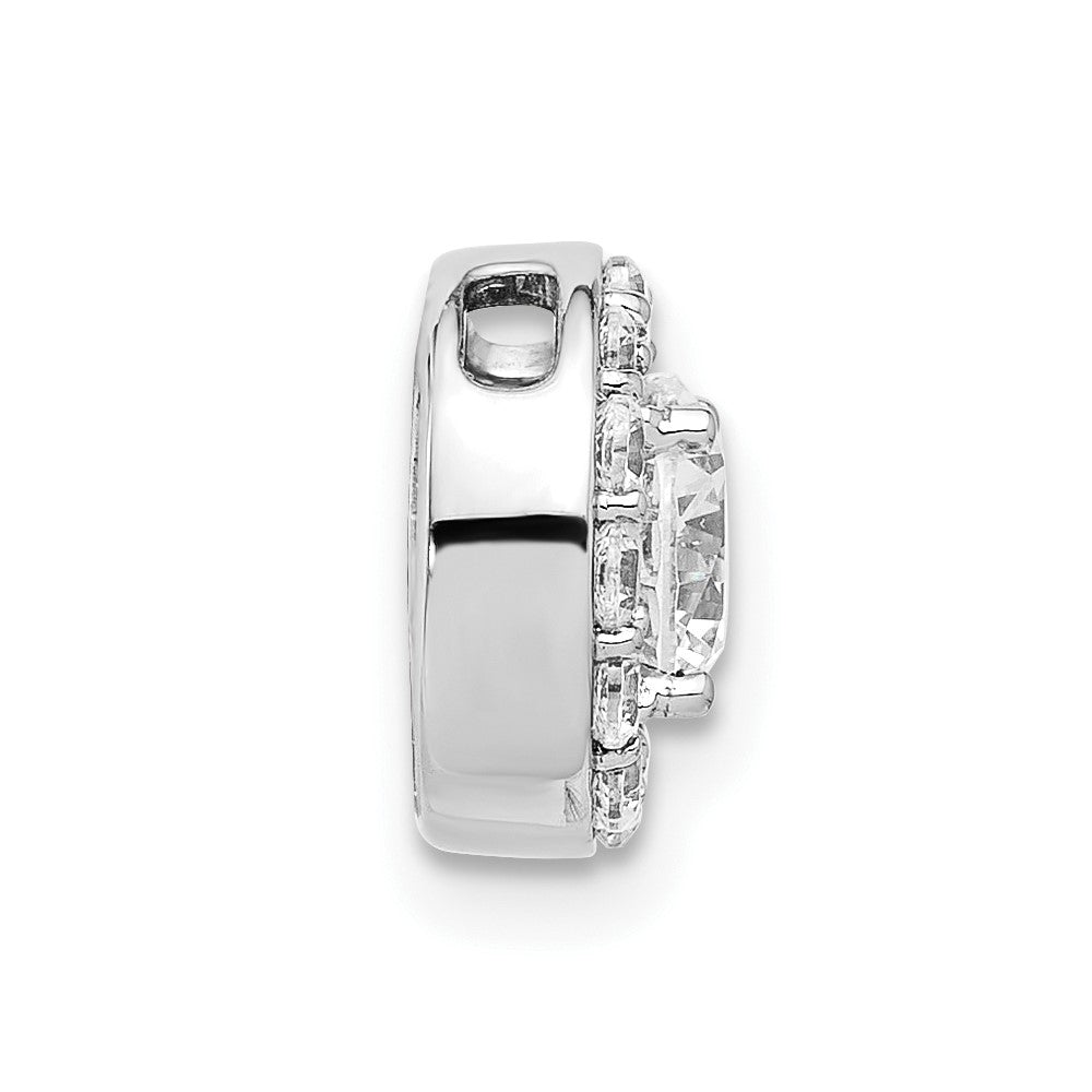 14K White Gold Lab Grown Diamond VS/SI FGH Round Halo Chain Slide