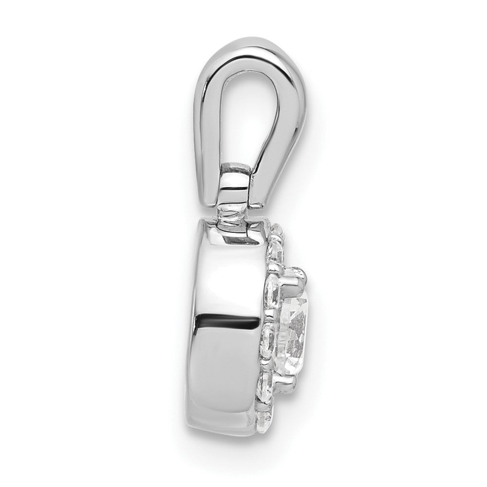 14K White Gold Lab Grown Diamond VS/SI FGH Round Halo Pendant