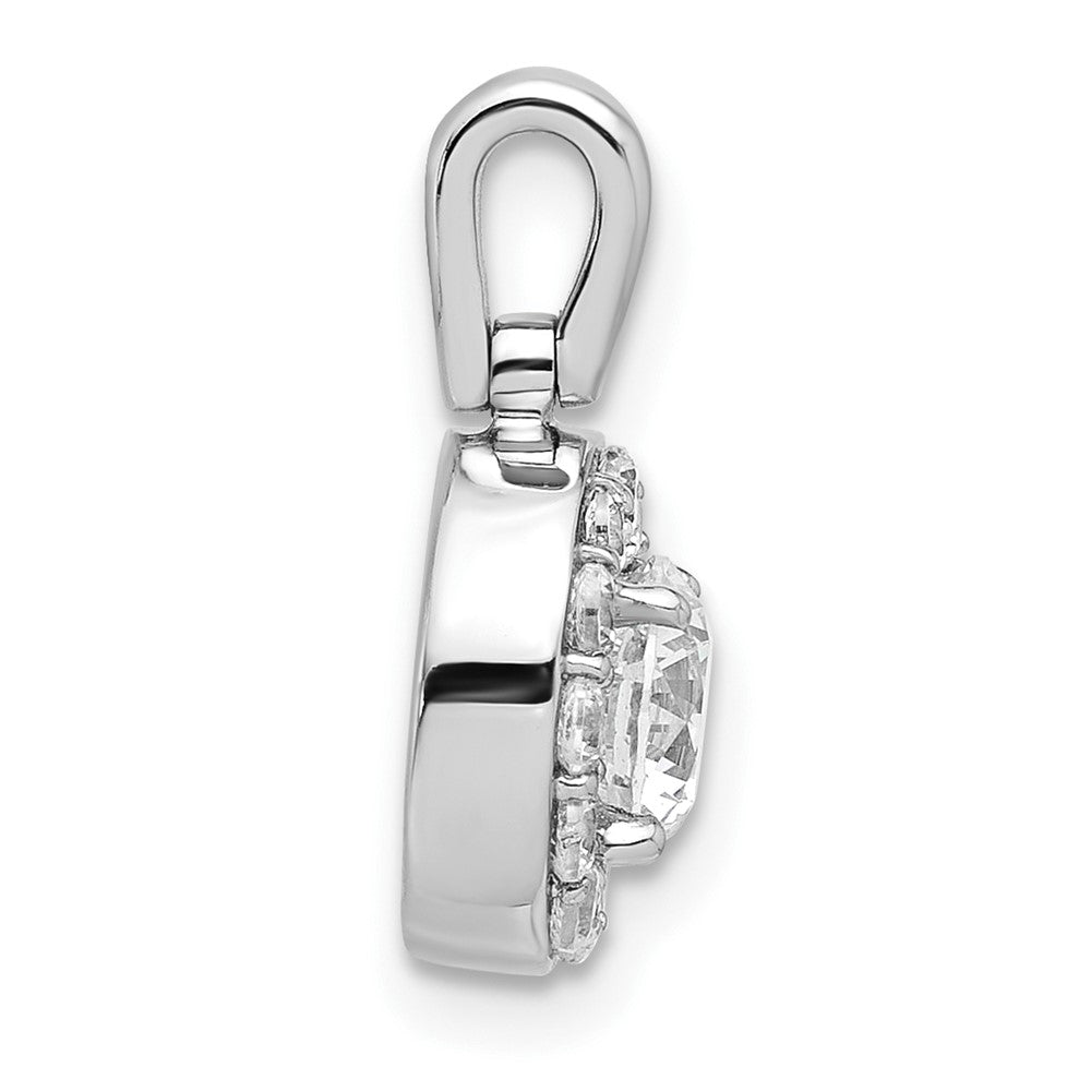 14K White Gold Lab Grown Diamond VS/SI FGH Round Halo Pendant