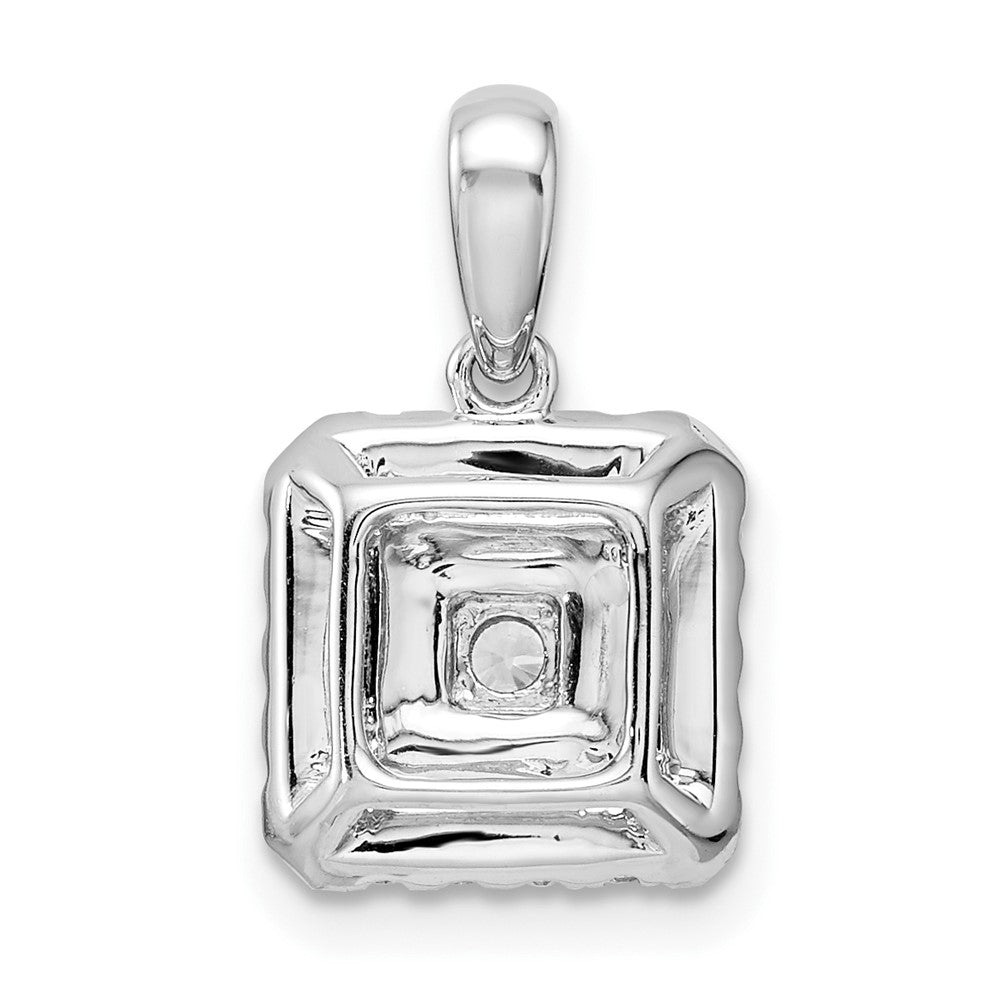 14K White Gold Lab Grown Diamond VS/SI FGH Square Pendant