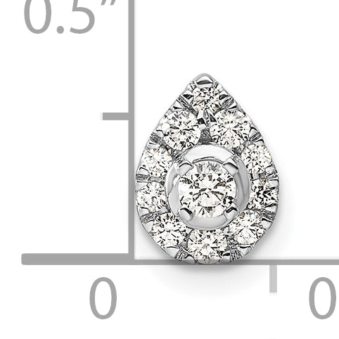 14k White Gold 1/3 carat Lab Grown Diamond VS/SI+ G+ Complete Pear Chain Slide Pendant