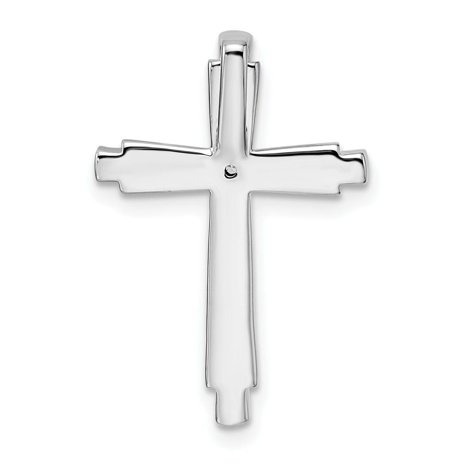 14k White Gold 1/4 carat Lab Grown Diamond VS/SI+ G+ Complete Cross Chain Slide Pendant